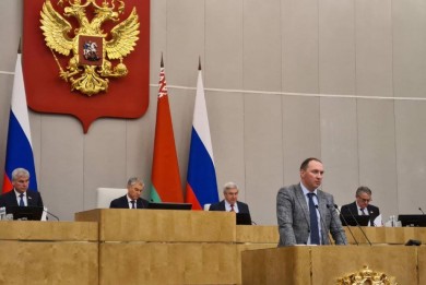 Андрей Лобович выступил с докладом на 63-й сессии Парламентского Собрания Союза Беларуси и России
