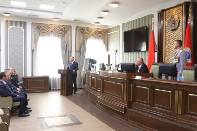Igor Marshalov bid farewell to the Flag of the Financial Investigation Department
